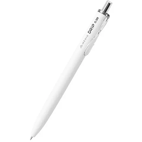 DP0.38 水滴鋼珠筆白桿黑芯