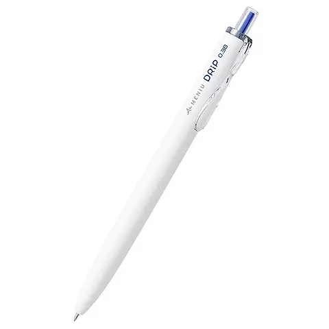 DP0.38 水滴鋼珠筆白桿藍芯