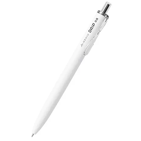 DP0.5 水滴鋼珠筆白桿黑芯