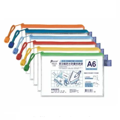 PENCOM尚禹 U-A6 上開網格收納袋 A6(防水拉鏈袋附名片套)(190*140mm)