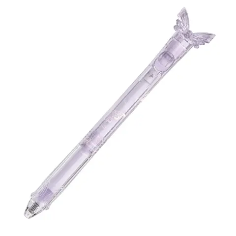 Tempo節奏 GL-350 水晶蝴蝶筆 0.5按動中性筆-紫墨