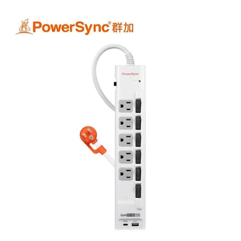 群加 6開5插GaN快充防雷擊延長線 1.8米