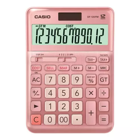 CASIO DF-120FM-PK 12位數商用計算機-櫻花粉