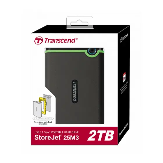 創見StoreJet TS2TSJ25M3S行動硬碟2.5吋2TB (軍規防震)