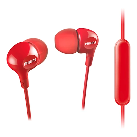 PHILIPS SHE3555 耳塞式耳機麥克風 紅