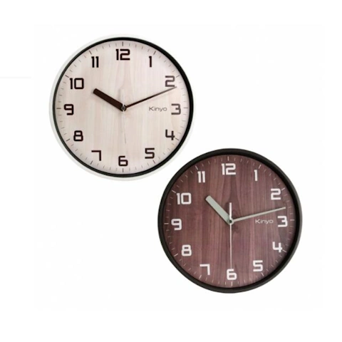 【KINYO】北歐風木紋掛鐘 白楓色 KYCL-156